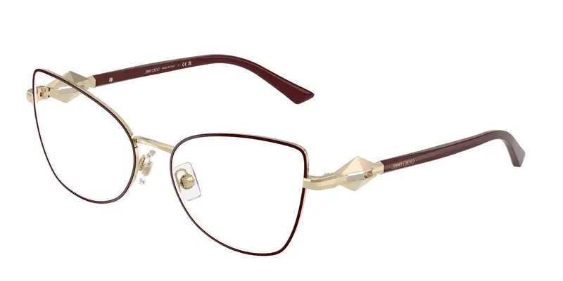 Jimmy Choo Donna JC2012  3025 Montature da vista Metallo Oro Trasparente Cat Eye Normale