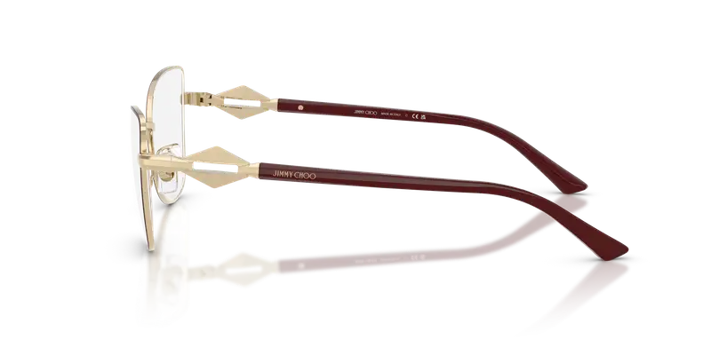 Jimmy Choo Donna JC2012 3025 Montature da vista Metallo Oro Trasparente Cat Eye Normale miniatura 3