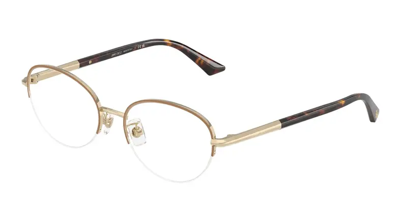 Jimmy Choo Donna JC2014D  3019 Montature da vista Metallo Marrone Trasparente Rotonda Normale