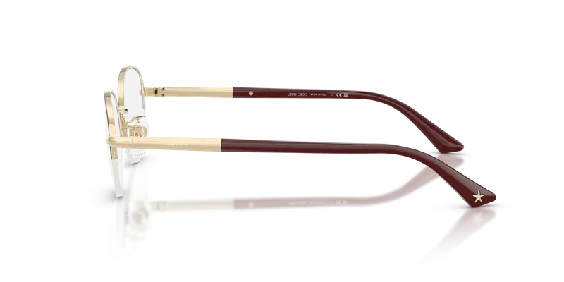 Jimmy Choo Donna JC2014D 3025 Montature da vista Metallo Oro Trasparente Rotonda Normale miniatura 3