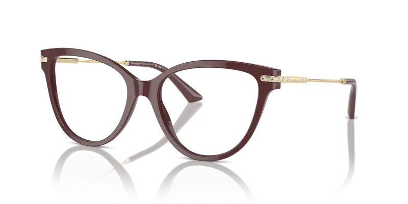 Jimmy Choo Donna JC3001B 5018 Montature da vista Acetato Rosso Cat Eye miniatura 3