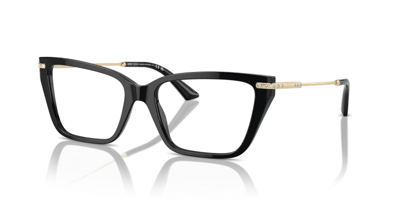 Jimmy Choo Donna JC3002B 5000 Montature da vista Acetato Nero Cat Eye miniatura 3