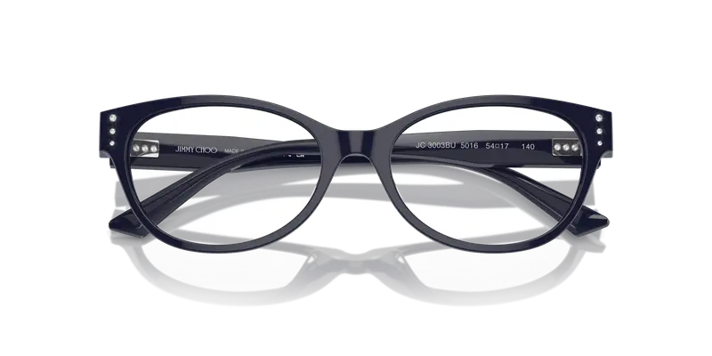 Jimmy Choo Donna JC3003BU 5016 Montature da vista Acetato Blu Rotonda miniatura 2