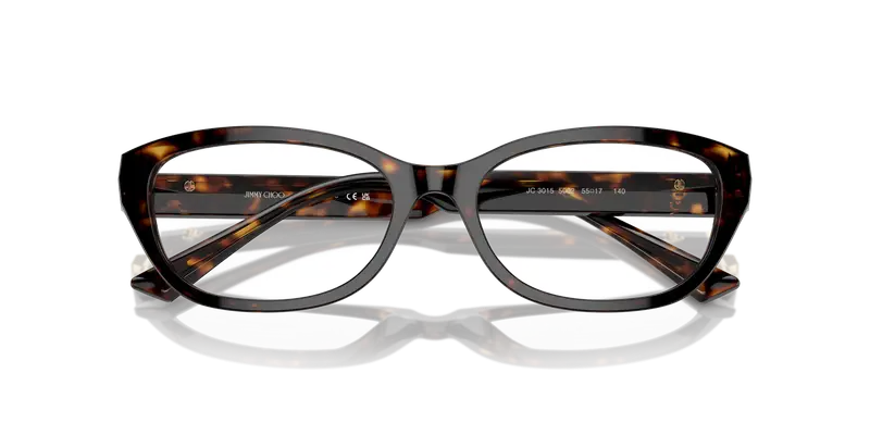 Jimmy Choo Donna JC3015 5002 Montature da vista Acetato Havana Rotonda miniatura 3