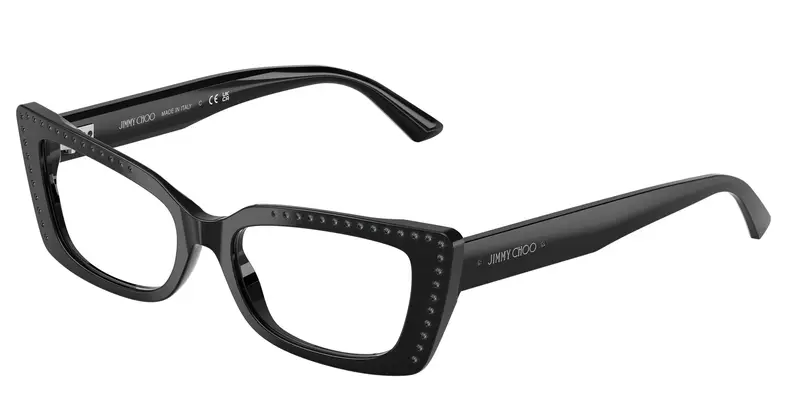 Jimmy Choo Donna JC3018B  5000 Montature da vista Acetato Nero Trasparente Cat Eye Normale