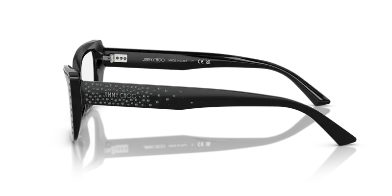 Jimmy Choo Donna JC3018B 5054 Montature da vista Acetato Nero Trasparente Cat Eye Normale miniatura 3