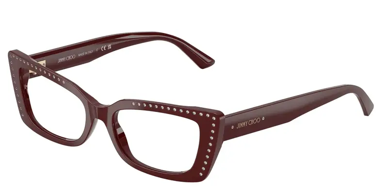 Jimmy Choo Donna JC3018B  5057 Montature da vista Acetato Rosso Trasparente Cat Eye Normale
