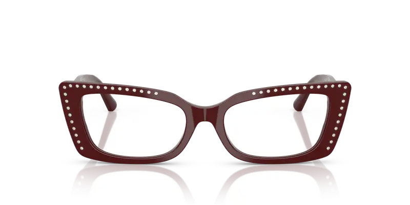 Jimmy Choo Donna JC3018B 5057 Montature da vista Acetato Rosso Trasparente Cat Eye Normale miniatura 2