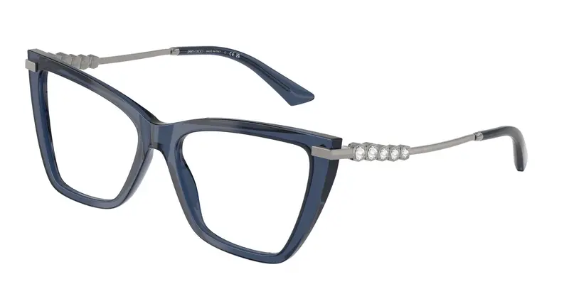Jimmy Choo Donna JC3020B  5035 Montature da vista Acetato Blu Trasparente Cat Eye Normale