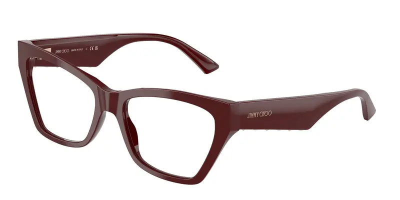 Jimmy Choo Donna JC3021H  5057 Montature da vista Acetato Rosso Trasparente Cat Eye Normale