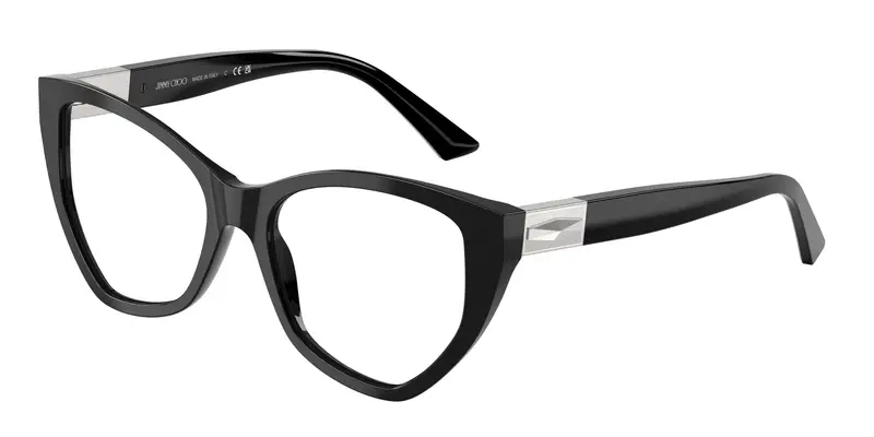 Jimmy Choo Donna JC3026  5000 Montature da vista Acetato Nero Trasparente Geometrica Normale