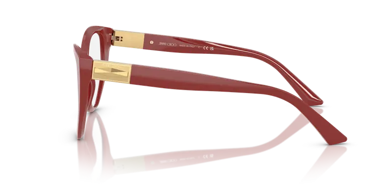 Jimmy Choo Donna JC3026 5013 Montature da vista Acetato Rosso Trasparente Geometrica Normale miniatura 3