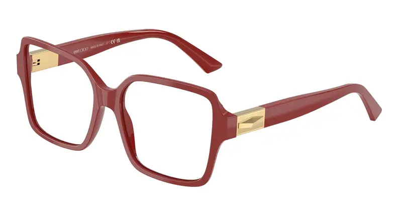 Jimmy Choo Donna JC3027  5013 Montature da vista Acetato Rosso Trasparente Squadrata Normale