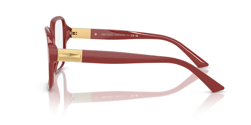 Jimmy Choo Donna JC3027 5013 Montature da vista Acetato Rosso Trasparente Squadrata Normale miniatura 3