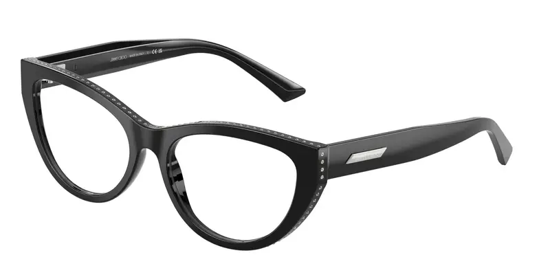 Jimmy Choo Donna JC3030B  5000 Montature da vista Acetato Nero Trasparente Cat Eye Normale