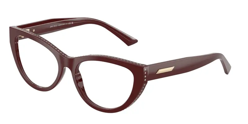 Jimmy Choo Donna JC3030B  5057 Montature da vista Acetato Rosso Trasparente Cat Eye Normale