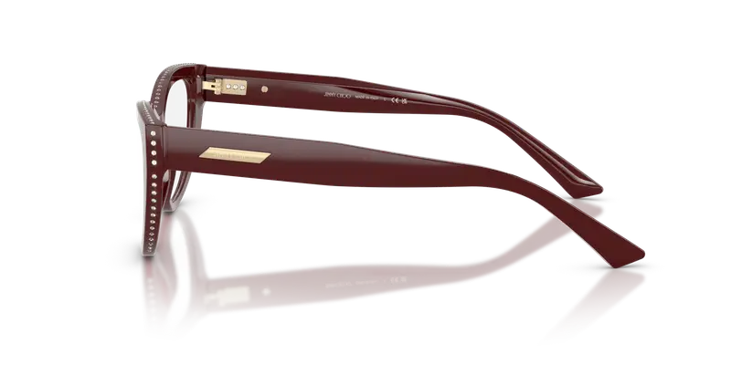 Jimmy Choo Donna JC3030B 5057 Montature da vista Acetato Rosso Trasparente Cat Eye Normale miniatura 3