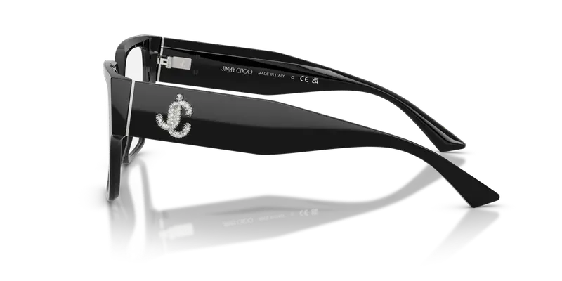 Jimmy Choo Donna JC3032B 5000 Montature da vista Acetato Nero Trasparente Squadrata Normale miniatura 3