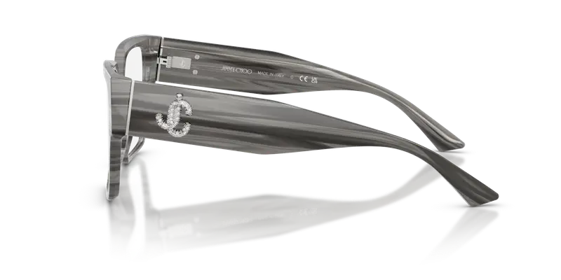 Jimmy Choo Donna JC3032B 5063 Montature da vista Acetato Nero Trasparente Squadrata Normale miniatura 3