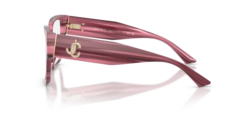 Jimmy Choo Donna JC3032B 5064 Montature da vista Acetato Viola Trasparente Squadrata Normale miniatura 3