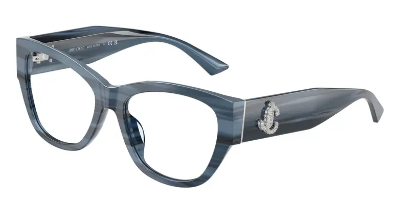 Jimmy Choo Donna JC3033BU  5072 Montature da vista Acetato Blu Trasparente Pantos Normale