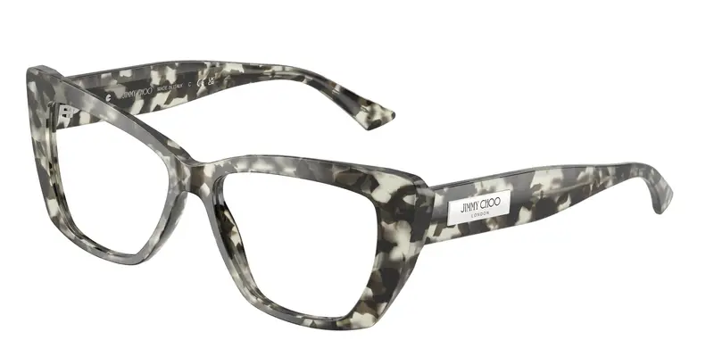 Jimmy Choo Donna JC3036  5068 Montature da vista Acetato Bianco Trasparente Cat Eye Normale