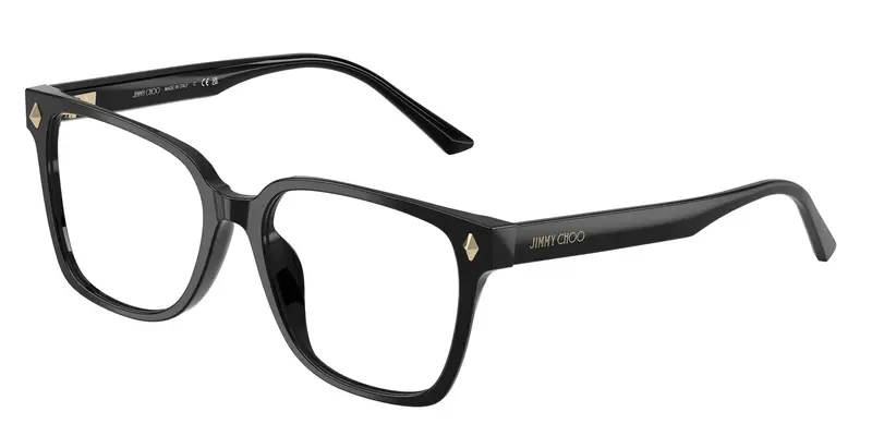 Jimmy Choo Donna JC3038D  5000 Montature da vista Acetato Nero Trasparente Squadrata Normale