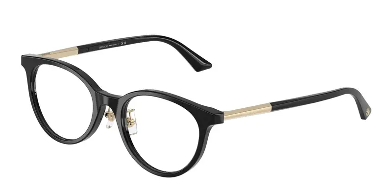 Jimmy Choo Donna JC3039D  5000 Montature da vista Acetato Nero Trasparente Rotonda Normale
