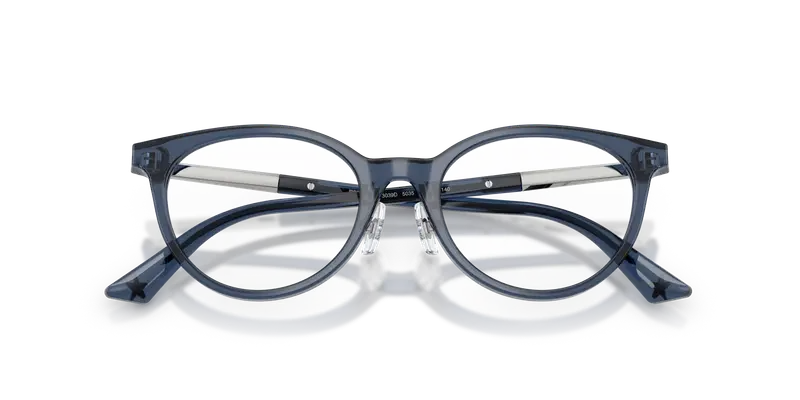 Jimmy Choo Donna JC3039D 5035 Montature da vista Acetato Blu Trasparente Rotonda Normale miniatura 2