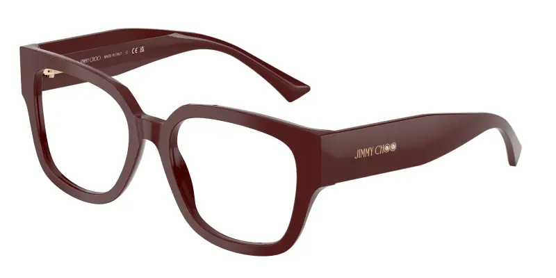 Donna JC3042B 5057 Montature da vista Acetato Rosso Trasparente Squadrata Normale