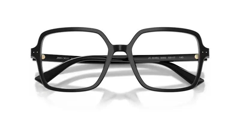 Donna JC3046U 5000 Montature da vista Acetato Nero Trasparente Squadrata Normale miniatura 2