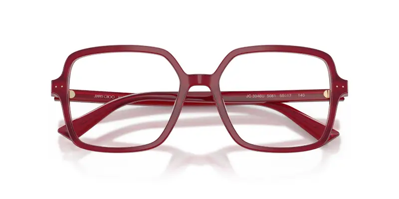 Donna JC3046U 5081 Montature da vista Acetato Rosso Trasparente Squadrata Normale miniatura 2