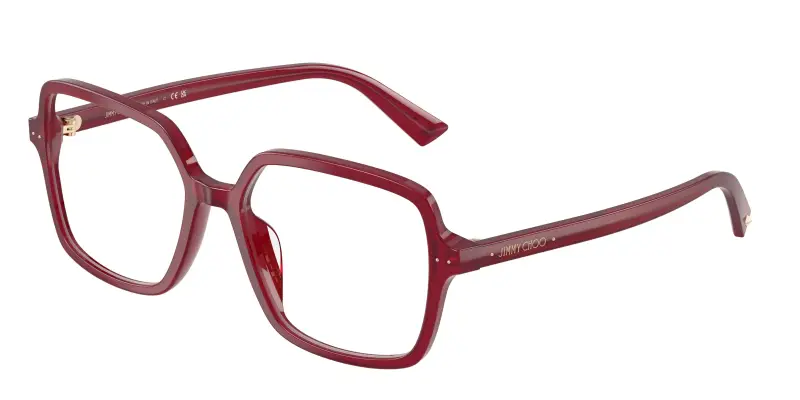 Donna JC3046U 5081 Montature da vista Acetato Rosso Trasparente Squadrata Normale