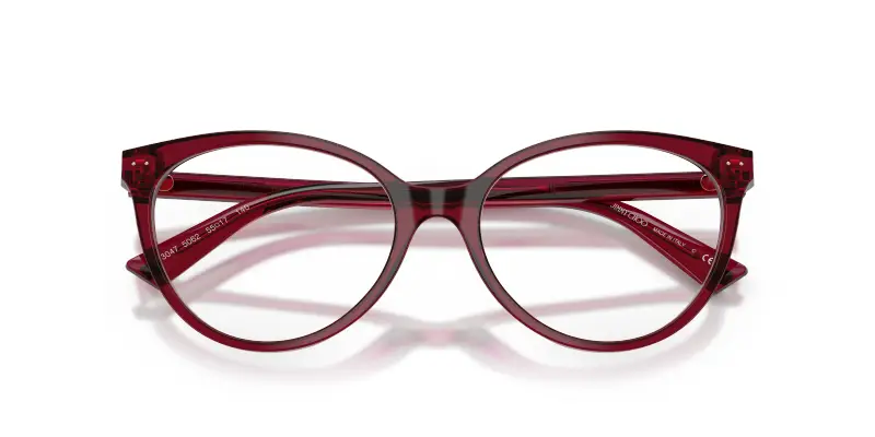 Donna JC3047 5062 Montature da vista Acetato Rosso Trasparente Pantos Normale miniatura 2