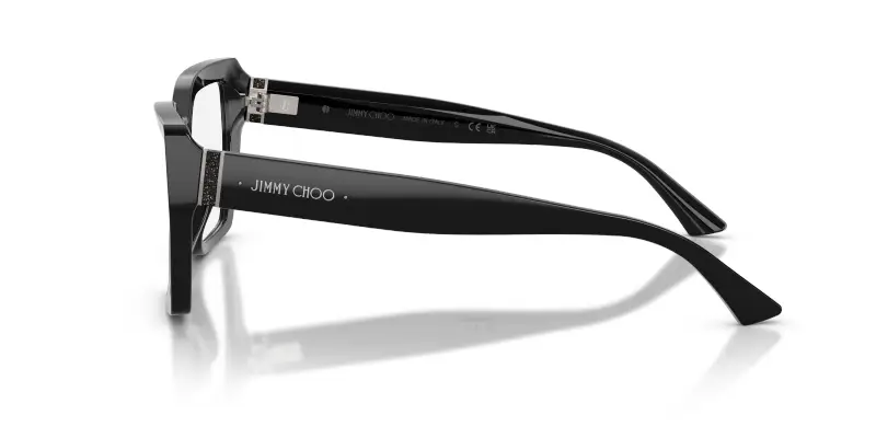 Donna Jimmy Choo JC3053JU 5000 Montature da vista Acetato Nero Trasparente Geometrica Normale miniatura 3