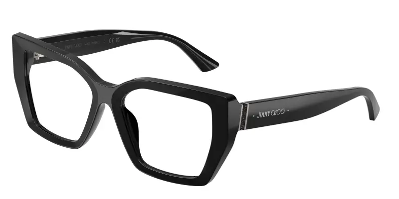 Donna Jimmy Choo JC3053JU 5000 Montature da vista Acetato Nero Trasparente Geometrica Normale