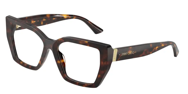 Donna Jimmy Choo JC3053JU 5002 Montature da vista Acetato Tartaruga Trasparente Geometrica Normale