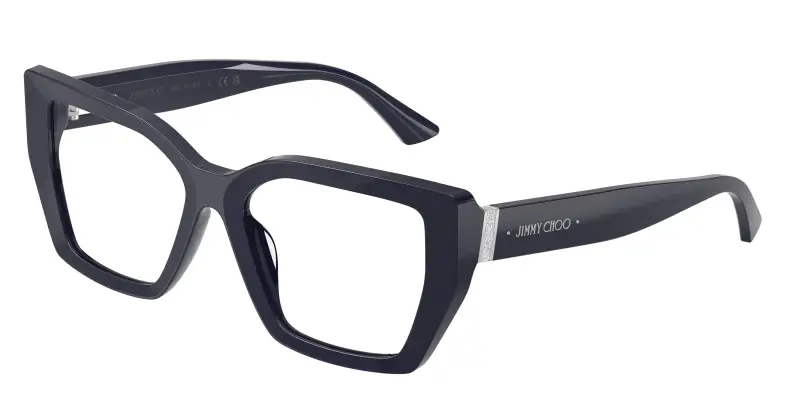 Donna Jimmy Choo JC3053JU 5016 Montature da vista Acetato Blu Trasparente Geometrica Normale