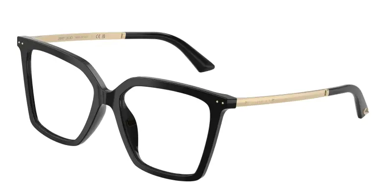 Donna Jimmy Choo JC3054U 5000 Montature da vista Acetato Nero Trasparente Cat Eye Normale