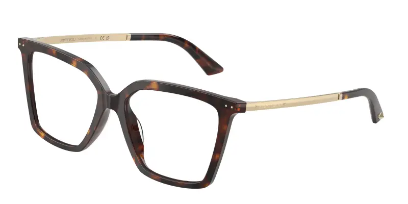 Donna Jimmy Choo JC3054U 5002 Montature da vista Acetato Tartaruga Trasparente Cat Eye Normale