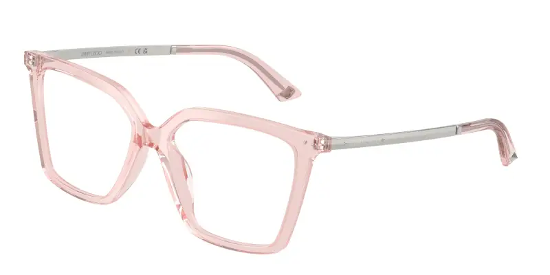 Donna Jimmy Choo JC3054U 5034 Montature da vista Acetato Rosa Trasparente Cat Eye Normale