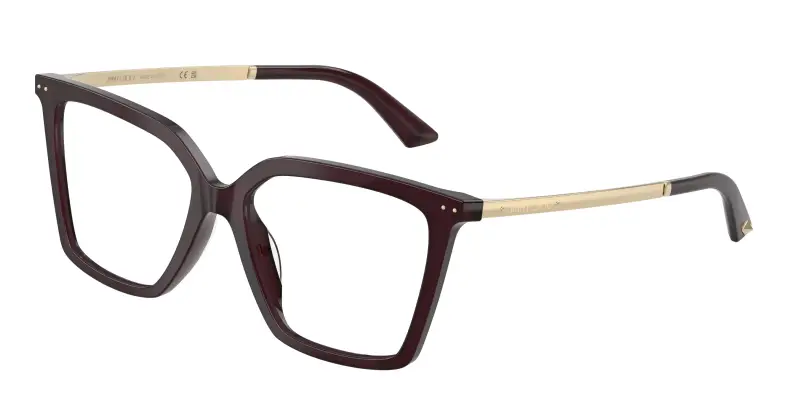 Donna Jimmy Choo JC3054U 5086 Montature da vista Acetato Viola Trasparente Cat Eye Normale