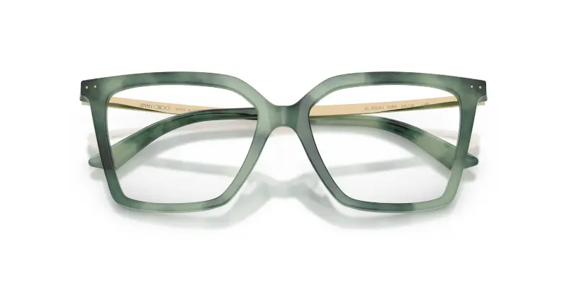 Donna Jimmy Choo JC3054U 5099 Montature da vista Acetato Verde Trasparente Cat Eye Normale miniatura 2