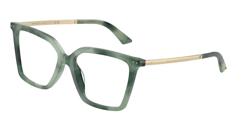 Donna Jimmy Choo JC3054U 5099 Montature da vista Acetato Verde Trasparente Cat Eye Normale