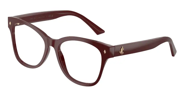 Donna Jimmy Choo JC3056 5057 Montature da vista Acetato Rosso Trasparente Squadrata Normale