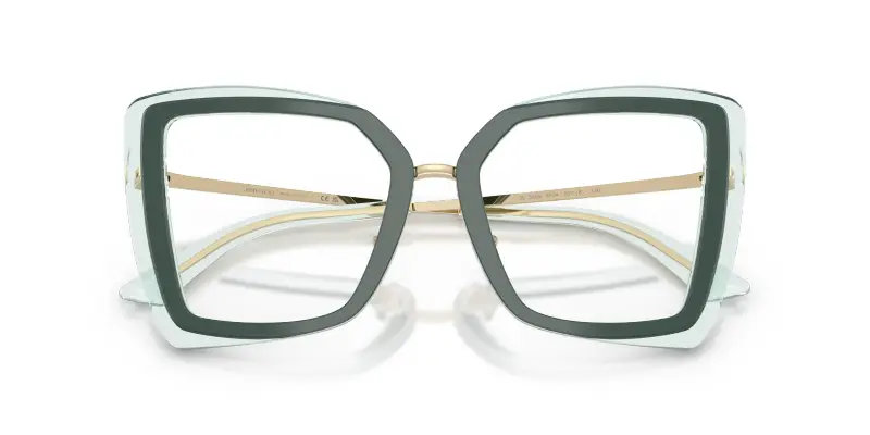 Donna Jimmy Choo JC3059 5104 Montature da vista Acetato Verde Trasparente Farfalla Normale miniatura 2
