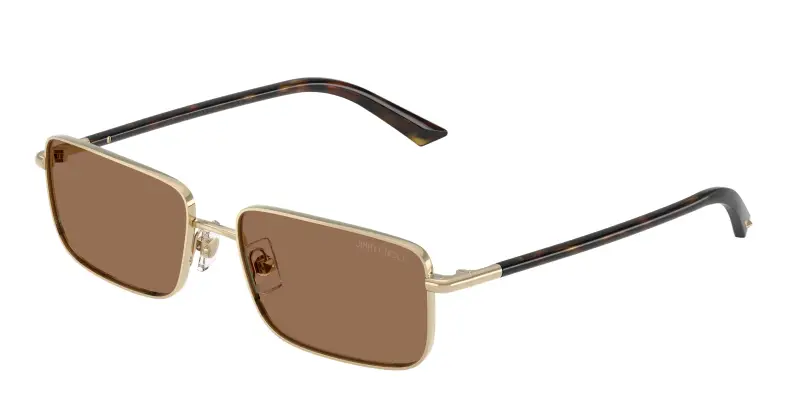 Donna Jimmy Choo JC4027 300673 Occhiali da sole Metallo Oro Marrone Squadrata Normale