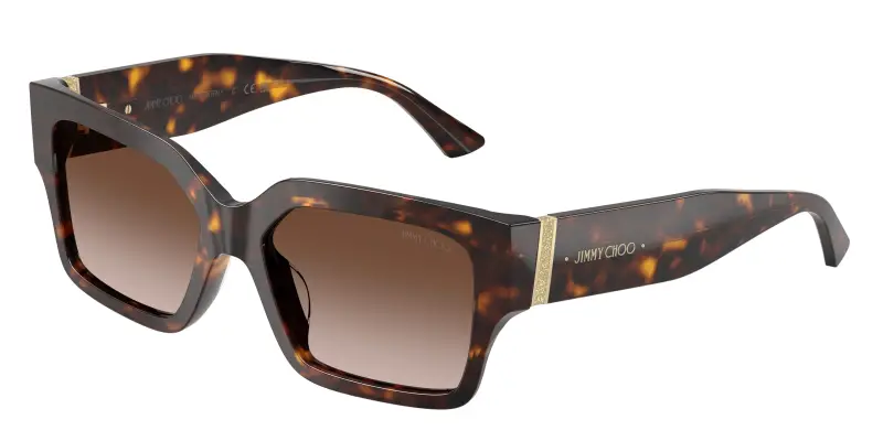 Donna Jimmy Choo JC5058JU 500213 Occhiali da sole Acetato Tartaruga Marrone Squadrata Normale Sfumato