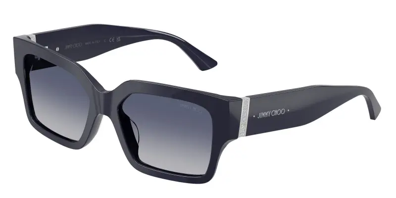 Donna Jimmy Choo JC5058JU 50164L Occhiali da sole Acetato Blu Grigio Squadrata Normale Sfumato