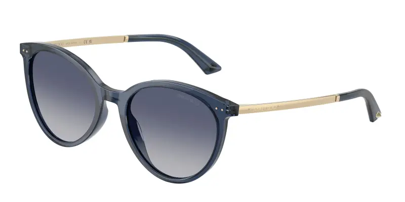 Donna Jimmy Choo JC5060 50354L Occhiali da sole Acetato Blu Grigio Pantos Normale Sfumato